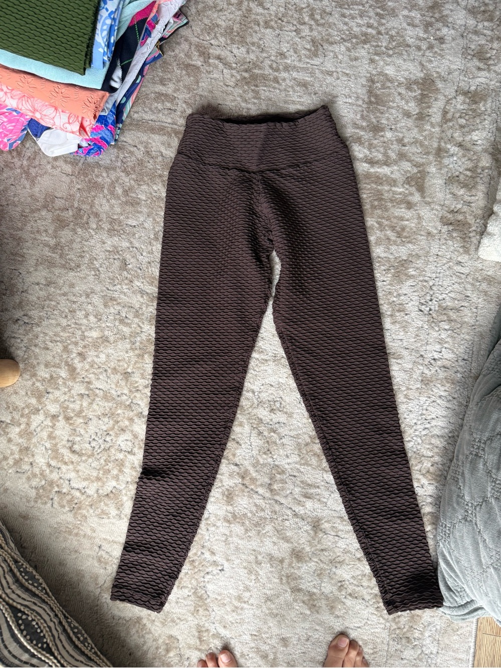 Booty by Brabants Chocolate Brown Textured Leggings